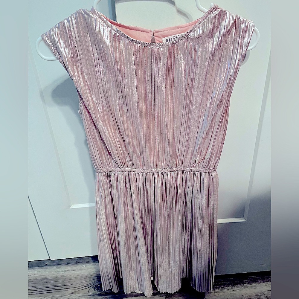 Girls dress H&M size 9/10yr pink/silver shimmer